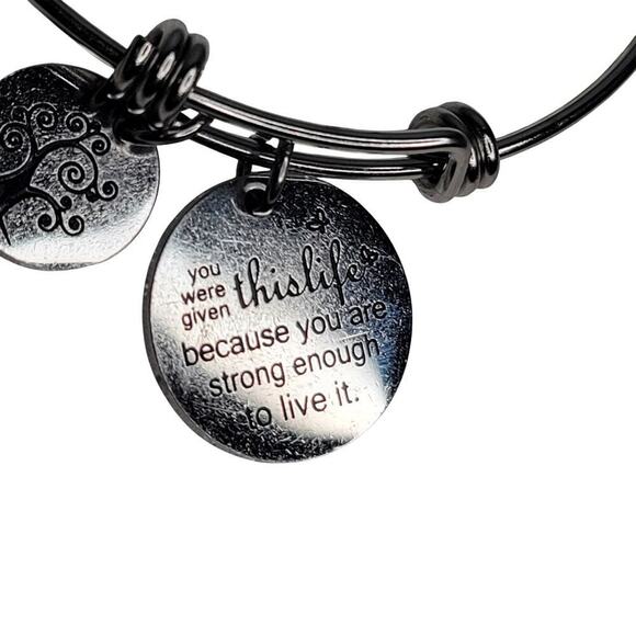 Strong Enough women's charm bracelet silver tone‎ adjustable strength support - Picture 1 of 5